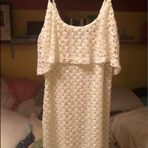 White lace short dress